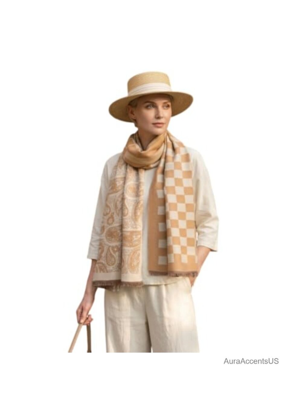 Women's Pashmina Shawl Wrap Oversized Reversible Tassel Scarf